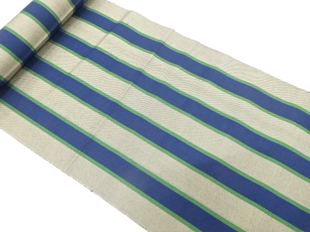 アンティーク　縞模様織り出し　八寸帯地反物